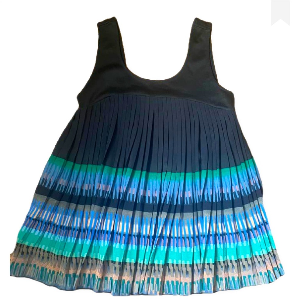 Anthropologie Deletta black pleated top Size XS